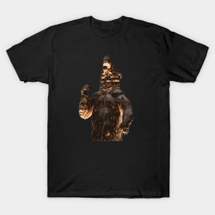 Bear on Black / Swiss Artwork Photography T-Shirt